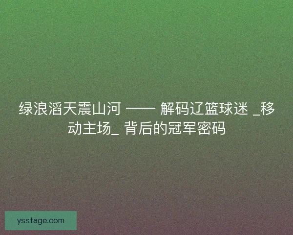 绿浪滔天震山河 —— 解码辽篮球迷 _移动主场_ 背后的冠军密码
